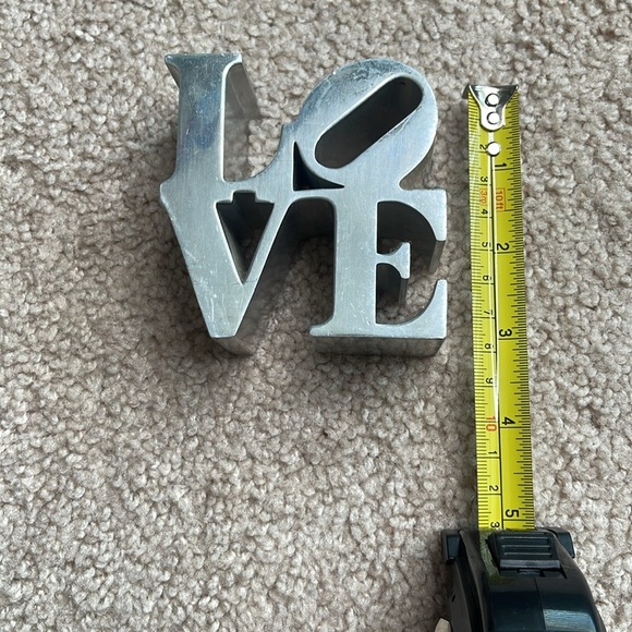 Modern Silver LOVE Sculpture - Picture 5 of 5